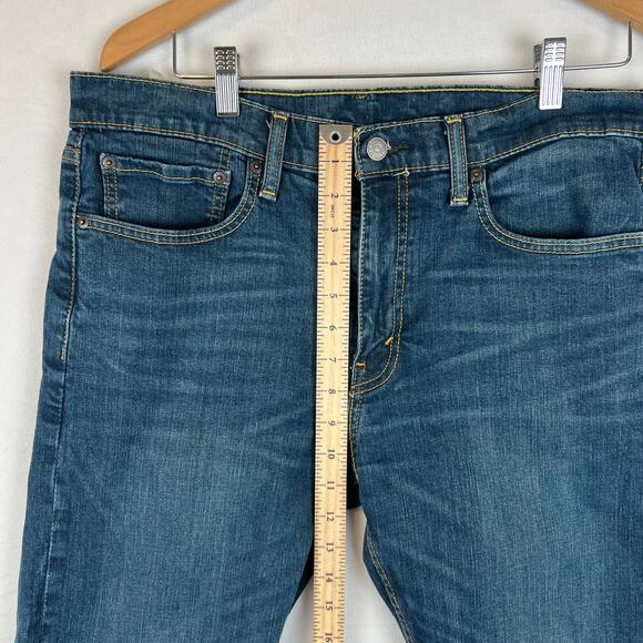 Levis‎ 502 Jeans Mens 34x30 Blue Regular Tapered Mid Rise Dark Wash Denim - Picture 5 of 10